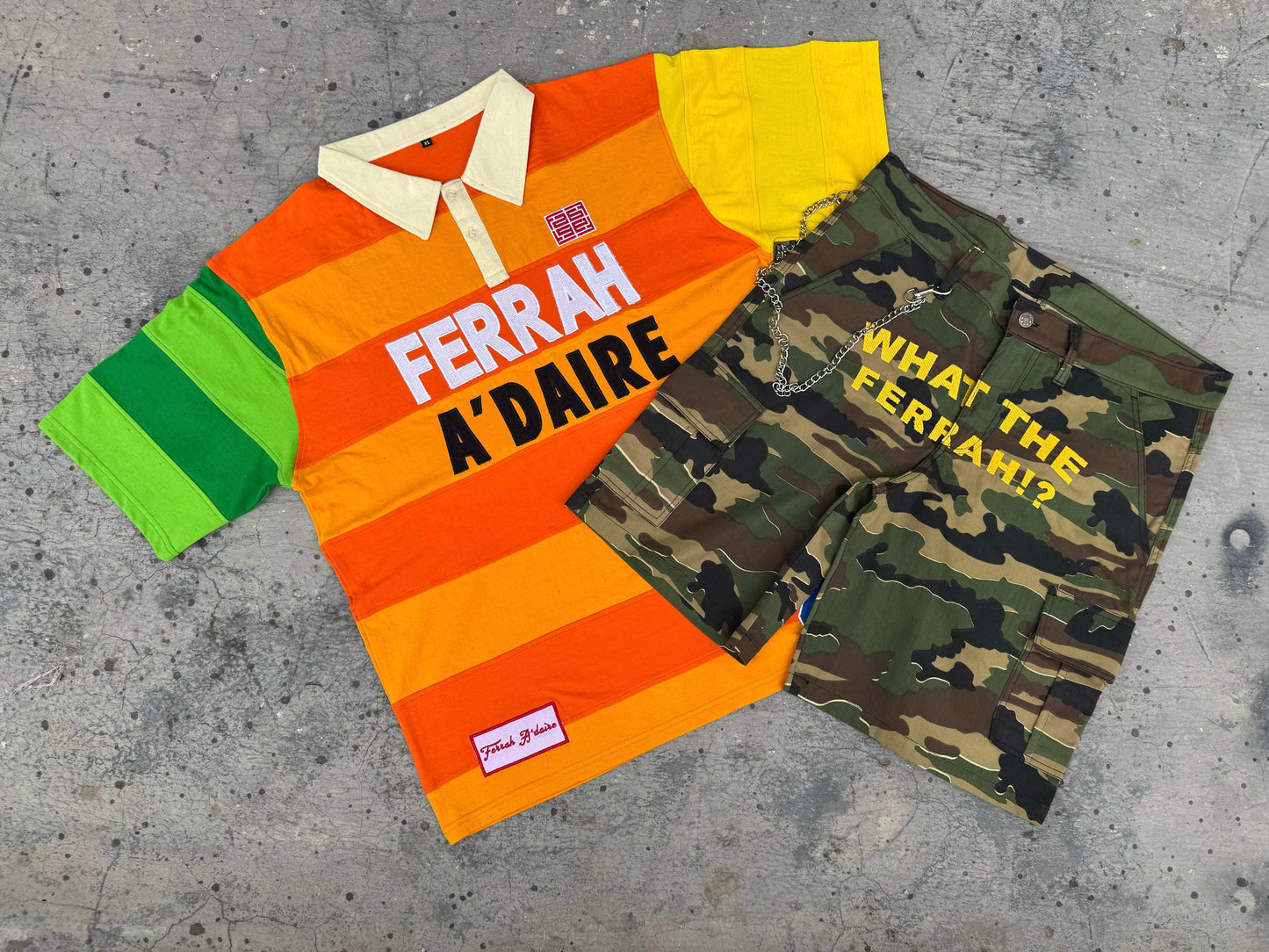 “What The Ferrah!?” Camo Shorts